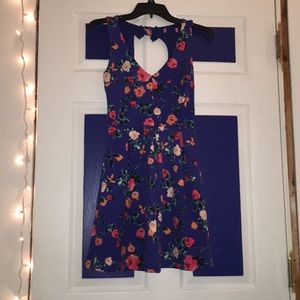 Super cute floral pattern blue dress